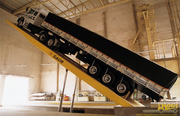 Os riscos de acidentes da carreta com eixos distanciados no tombador